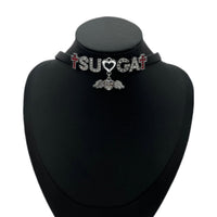 Thumbnail for Kpop BTS Rhinestone Inlaid Letter PU Leather Collar Choker Necklace Bracelet - ArtGalleryZen
