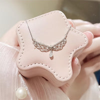 Thumbnail for Lace Hollowed-out Pattern Cubic Zirconia Inlaid Chain Necklace - ArtGalleryZen
