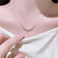 Thumbnail for Lace Hollowed-out Pattern Cubic Zirconia Inlaid Chain Necklace - ArtGalleryZen