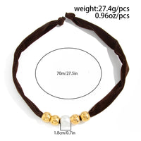 Thumbnail for Leopard Print Velvet Choker Pearl Beaded Gold Tone Retro Y2K Necklace - ArtGalleryZen
