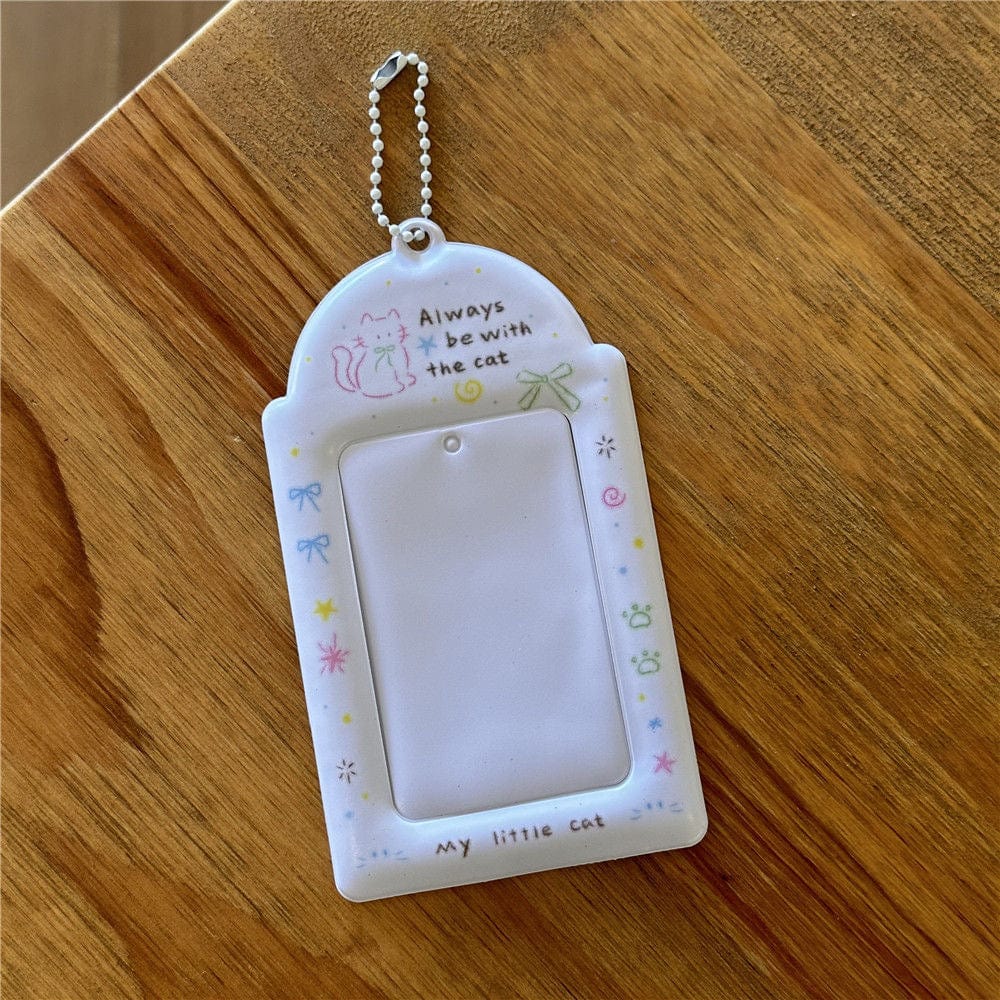 Lovely Cat Apple Cake Kpop Keychain Photocard Holder - ArtGalleryZen