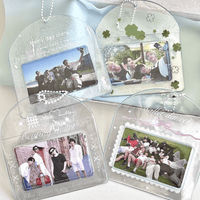Thumbnail for Lucky Clover Rainy Day Kpop Keychain Horizontal Photocard Holder - ArtGalleryZen