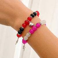 Thumbnail for Magnetic Star Heart Charm Agate Matching Bracelet Set - ArtGalleryZen