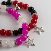 Thumbnail for Magnetic Star Heart Charm Agate Matching Bracelet Set - ArtGalleryZen