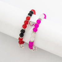 Thumbnail for Magnetic Star Heart Charm Agate Matching Bracelet Set - ArtGalleryZen
