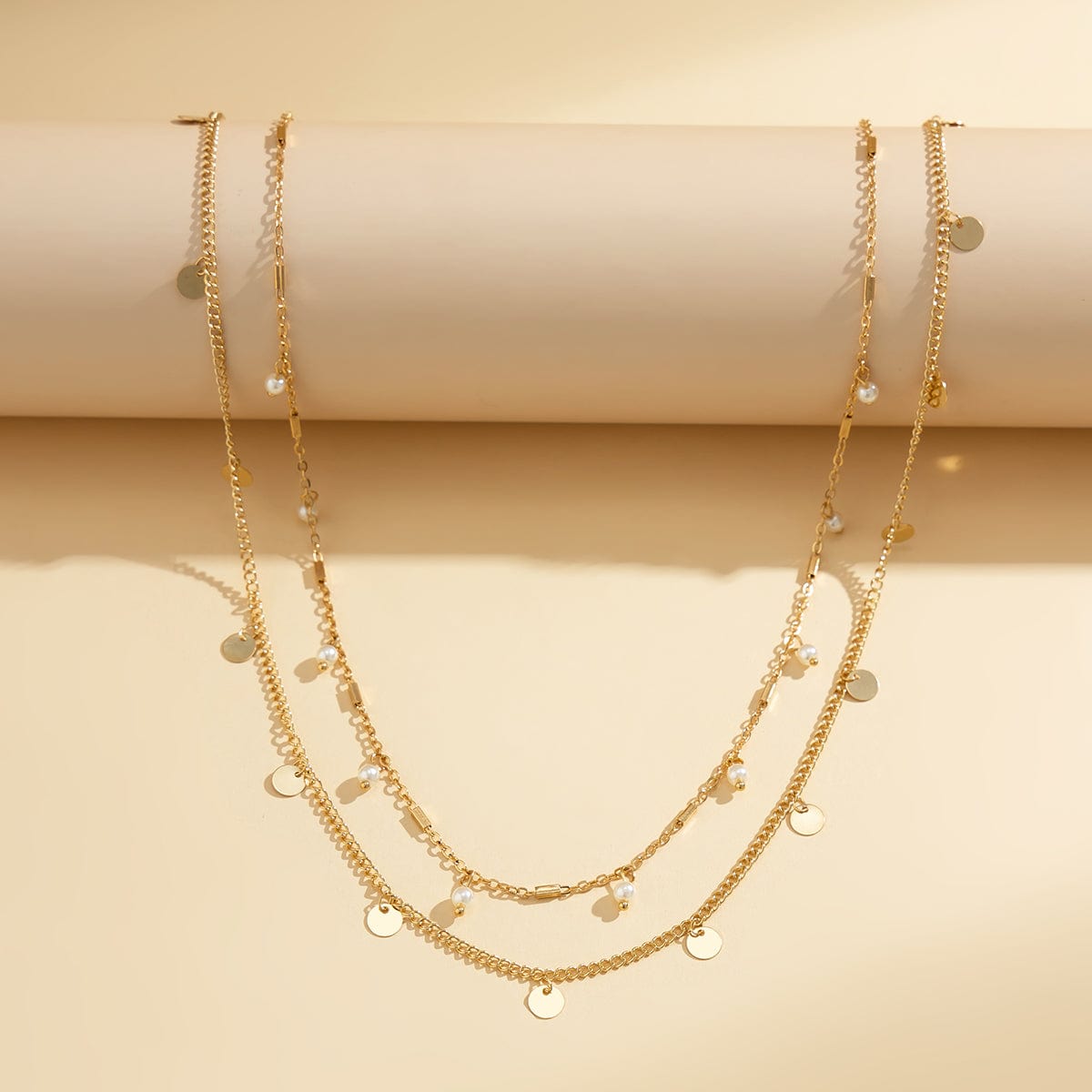 Minimalist 2Pcs Pearl Sequin Belly Chain Set - ArtGalleryZen