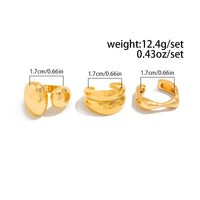 Thumbnail for Minimalist 3pcs Gold Silver Plated Asymmetric Curved Ring Set - ArtGalleryZen
