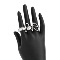 Thumbnail for Minimalist 3pcs Gold Silver Plated Curved Hollow Ring Set - ArtGalleryZen