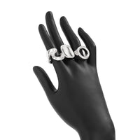 Thumbnail for Minimalist 3pcs Hollow Pleated Square Open Ring Set - ArtGalleryZen