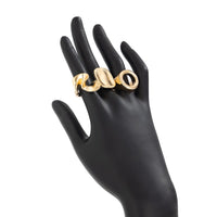 Thumbnail for Minimalist 3pcs Hollow Pleated Square Open Ring Set - ArtGalleryZen