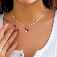 Thumbnail for Minimalist American Flag Element Pendant Wax Cord Necklace - ArtGalleryZen