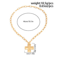 Thumbnail for Minimalist Chunky Cross Pendant Cable Chain Necklace - ArtGalleryZen