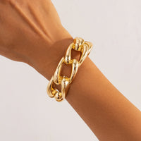 Thumbnail for Minimalist Chunky Curb Chain Shape Bangle Bracelet - ArtGalleryZen