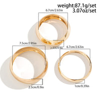 Thumbnail for Minimalist Chunky Gold Silver Pleated Bangle Bracelet Set - ArtGalleryZen