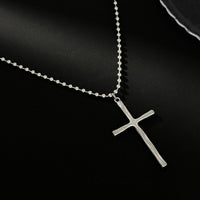 Thumbnail for Minimalist Cross Pendant Long Ball Chain Necklace - ArtGalleryZen