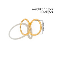 Thumbnail for Minimalist Gold Silver Plated Duo Circle Ring - ArtGalleryZen