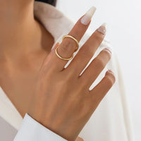 Thumbnail for Minimalist Gold Silver Plated Duo Circle Ring - ArtGalleryZen