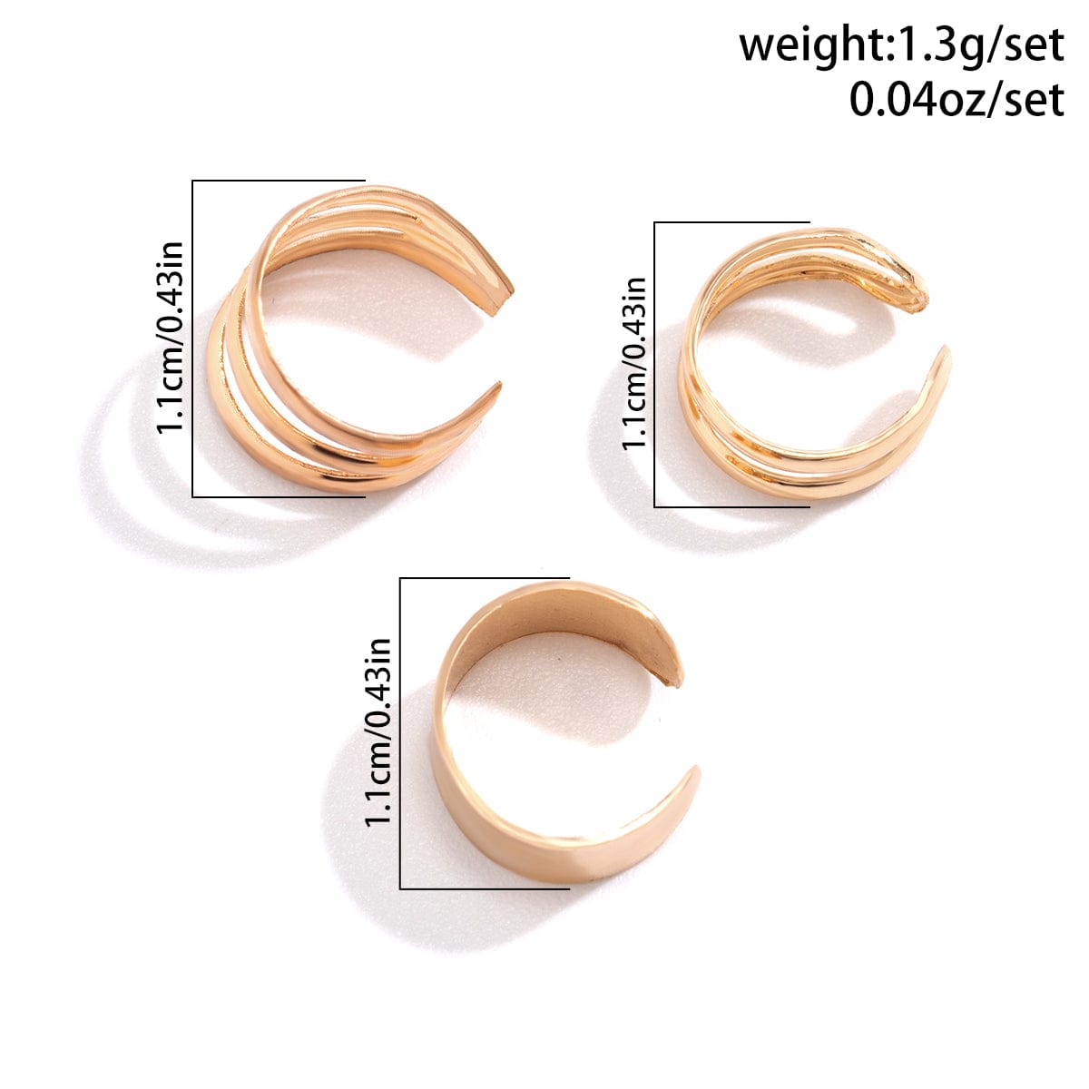 Minimalist Gold Silver Plated Ear Cuff Earrings Set - ArtGalleryZen