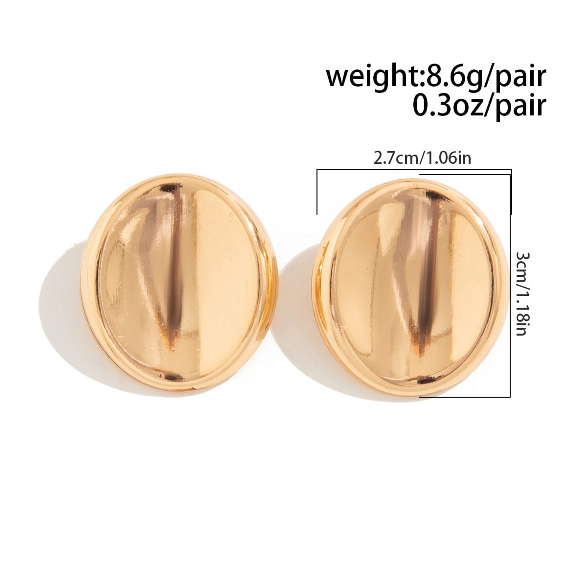 Minimalist Gold Silver Plated Glossy Mirror Earrings - ArtGalleryZen