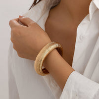Thumbnail for Minimalist Gold Silver Plated Textured Bangle Bracelet - ArtGalleryZen