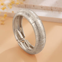 Thumbnail for Minimalist Gold Silver Plated Textured Bangle Bracelet - ArtGalleryZen
