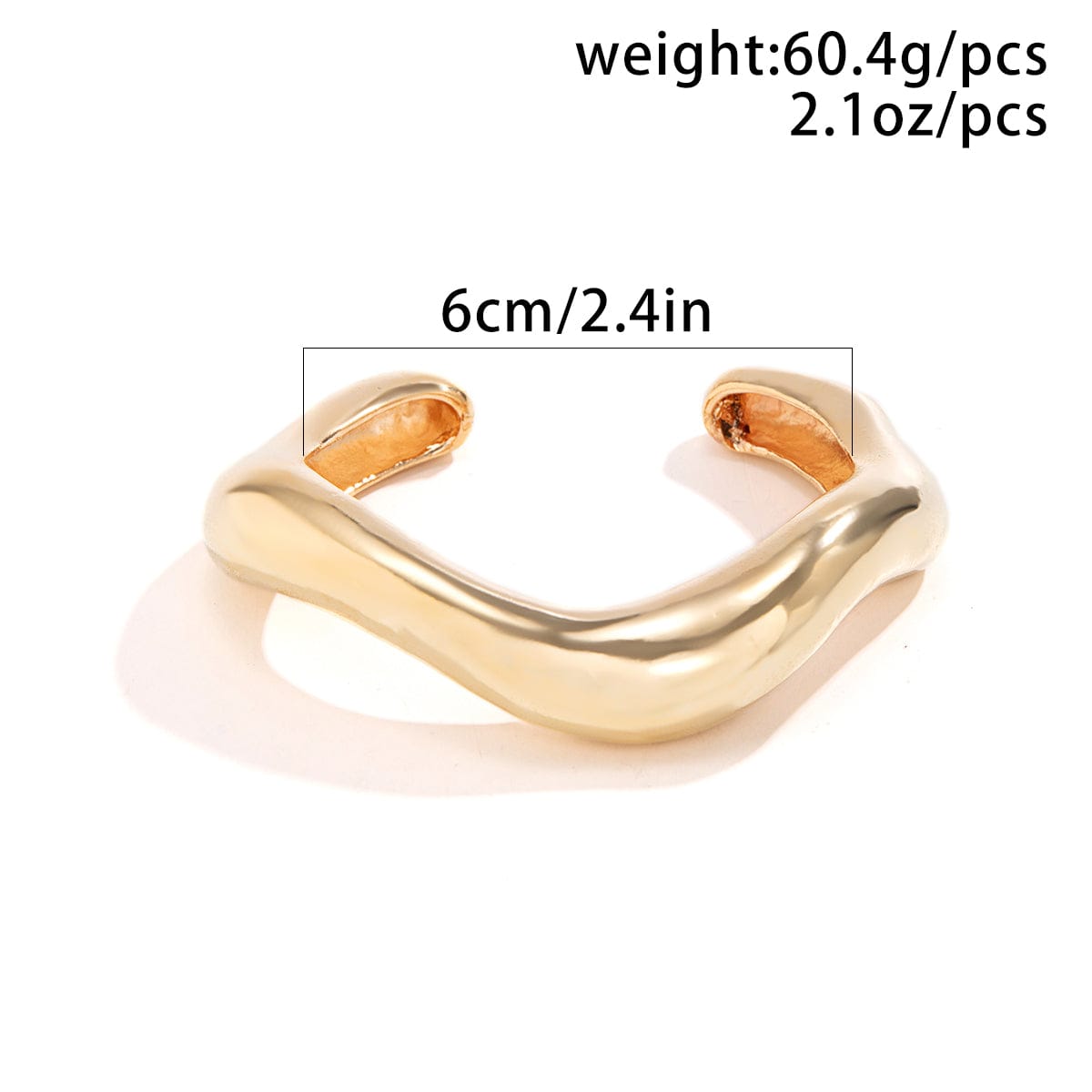 Minimalist Gold Silver Tone Curved Bangle Bracelet Set - ArtGalleryZen