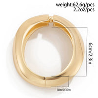 Thumbnail for Minimalist Gold Silver Tone Curved Bangle Bracelet Set - ArtGalleryZen