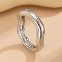 Thumbnail for Minimalist Gold Silver Tone Wave Bangle Bracelet - ArtGalleryZen