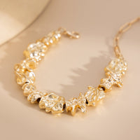 Thumbnail for Minimalist Irregular Gold Silver Tone Lava Necklace Bracelet - ArtGalleryZen