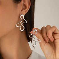 Thumbnail for Minimalist Irregular Hollow Pattern Stud Earrings - ArtGalleryZen