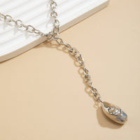 Thumbnail for Minimalist Irregular Waterdrop Dangle Curb Chain Y Necklace - ArtGalleryZen