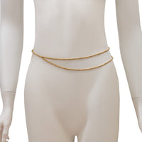 Thumbnail for Minimalist Layered Gold Silver Plated Beaded Waist Chain - ArtGalleryZen