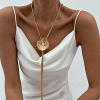 Thumbnail for Minimalist Pearl Flower Charm Long Tassel Chain Y Necklace - ArtGalleryZen