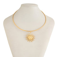Thumbnail for Minimalist Sun Face Pendant Collar Necklace - ArtGalleryZen