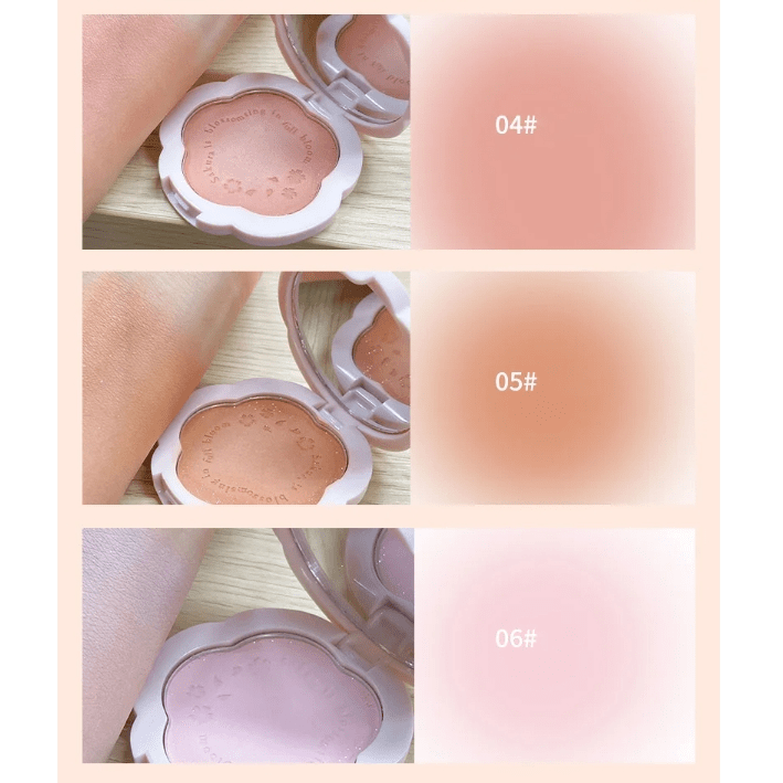 Monochrome Flower Shimmer Powder Blusher - ArtGalleryZen