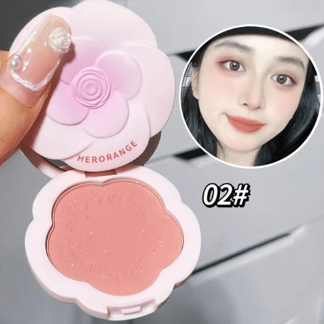 Monochrome Flower Shimmer Powder Blusher - ArtGalleryZen