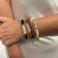 Thumbnail for Mother's Day Theme 7pcs Letter Wood Beaded Bracelet Set - ArtGalleryZen