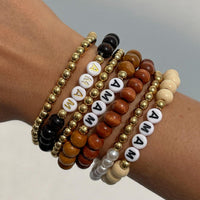 Thumbnail for Mother's Day Theme 7pcs Letter Wood Beaded Bracelet Set - ArtGalleryZen