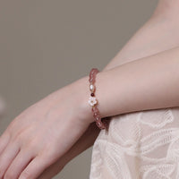 Thumbnail for Natural Pink Crystal Cherry Blossom Bracelet - ArtGalleryZen