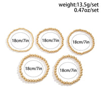 Thumbnail for Newly 5pcs Gold Silver Plated Ball Chain Bracelet Set - ArtGalleryZen