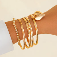 Thumbnail for Newly 5pcs Heart Pendant Ball Chain Bangle Bracelet Set - ArtGalleryZen