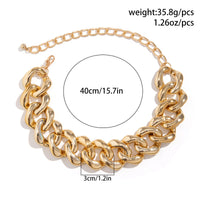 Thumbnail for Newly Gold Silver Plated Curb Chain Choker Necklace - ArtGalleryZen