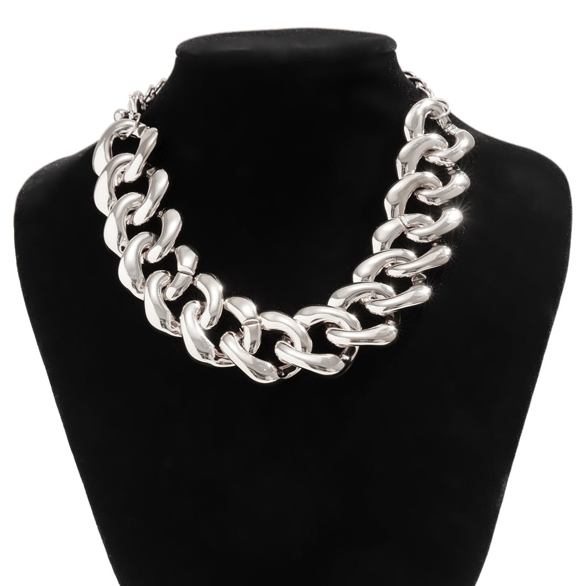 Newly Gold Silver Plated Curb Chain Choker Necklace - ArtGalleryZen