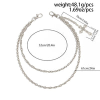 Thumbnail for Newly Layered Relief Cross Pendant Trouser Chain - ArtGalleryZen