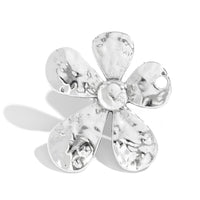 Thumbnail for Newly Silver Tone Five-Pedal Flower Open Ring - ArtGalleryZen