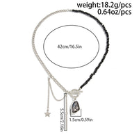 Thumbnail for Newly Toggle Clasp Rhinestone Pendant Crystal Chain Tassel Necklace - ArtGalleryZen