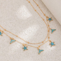 Thumbnail for Ocean Style 2pcs Enamel Starfish Mermaid Pendant Waist Chain Set - ArtGalleryZen