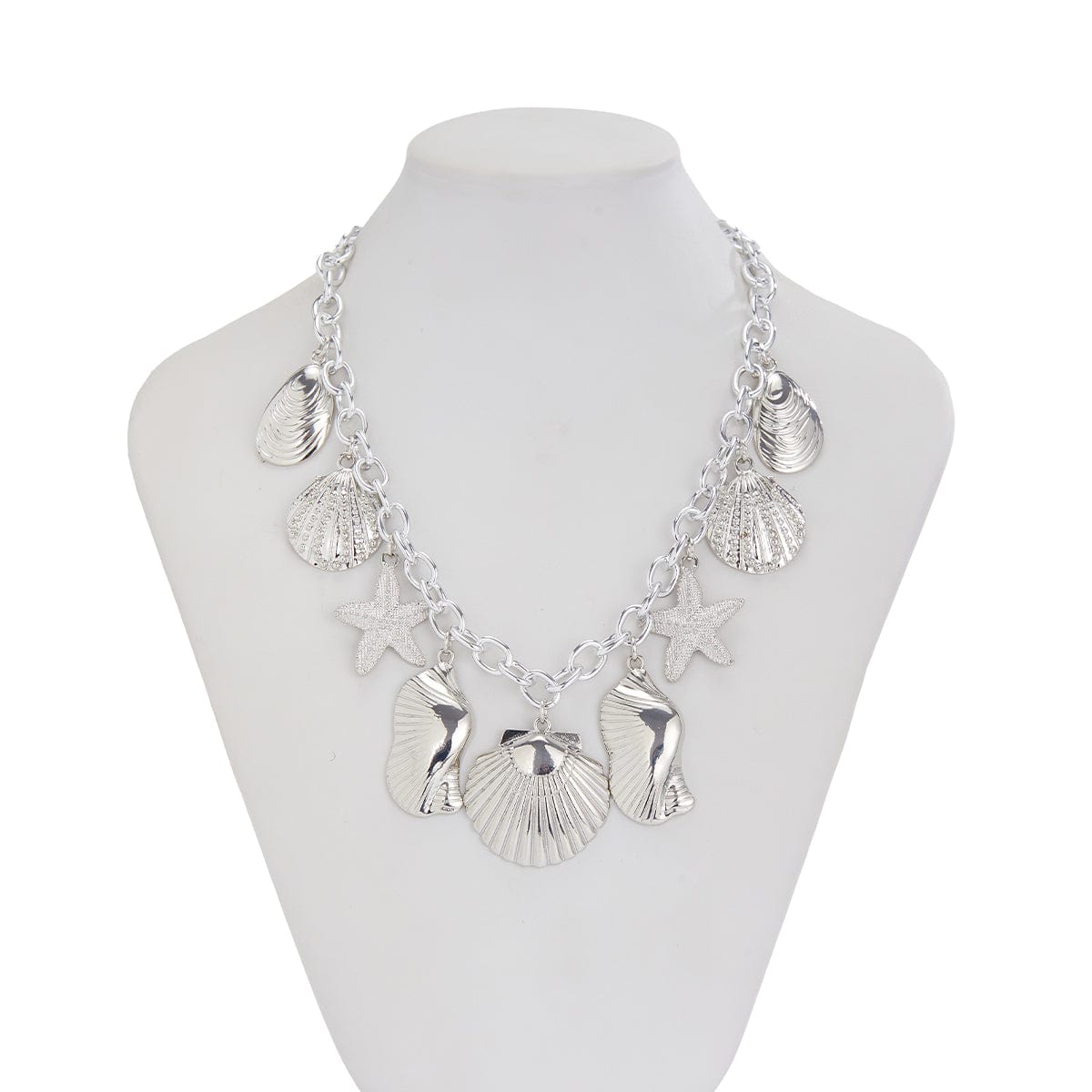 Ocean Style Chunky Starfish Shell Conch Tassel Necklace - ArtGalleryZen