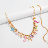 Thumbnail for Ocean Style Conch Starfish Pearl Tassel Waist Chain - ArtGalleryZen