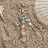 Thumbnail for Ocean Style Dolphin Shell Turtle Pendant Pearl Glass Beaded Keychain - ArtGalleryZen